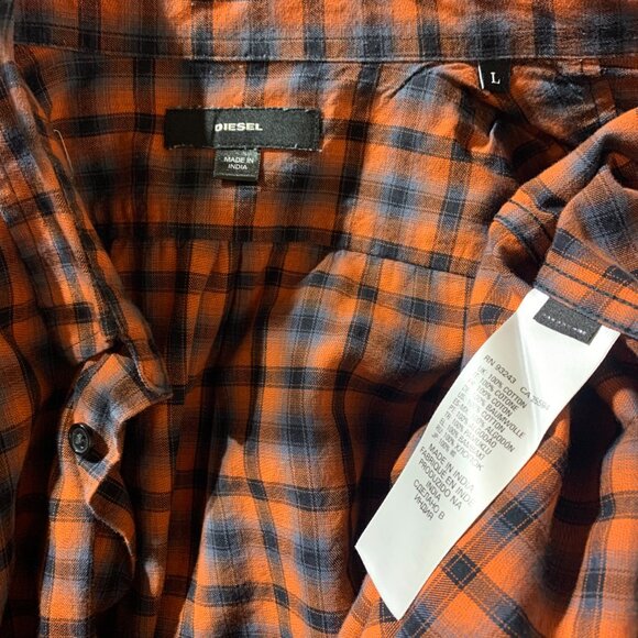 Diesel Checkered Print Long Sleeve Casual Shirt - Picture 7 of 12
